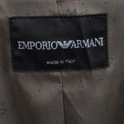 Pre Owned Emporio Armani Blue Loop Detail Cady Blazer L
