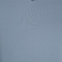 Pre Owned Emporio Armani Grey V-neck Button Detail Fitted Dress S