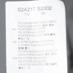 Pre Owned Emporio Armani Grey V-neck Button Detail Fitted Dress S