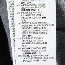 Pre Owned Emporio Armani Grey Chenille Polka Dot Short Sleeve Knit Dress M