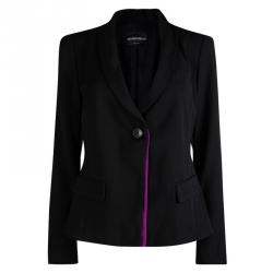 Pre Owned Emporio Armani Black Faux Double Layer Blazer M