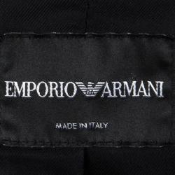 Pre Owned Emporio Armani Black Faux Double Layer Blazer M