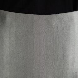 Pre Owned Emporio Armani Grey Satin Gradation Effect Ruffled Bottom Skirt L