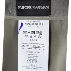 Pre Owned Emporio Armani Grey Satin Gradation Effect Ruffled Bottom Skirt L