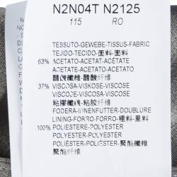 Pre Owned Emporio Armani Grey Satin Gradation Effect Ruffled Bottom Skirt L