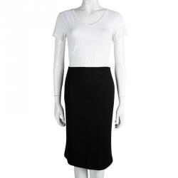 Pre Owned Emporio Armani Black Pencil Skirt L