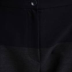 Pre Owned Emporio Armani Navy Blue Colorblock Striped Trousers M