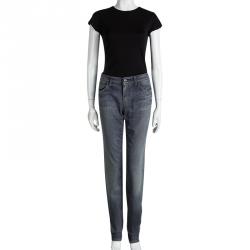 Pre Owned Emporio Armani Indigo Faded Effect Denim Jeans L