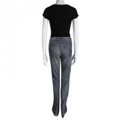 Pre Owned Emporio Armani Indigo Faded Effect Denim Jeans L