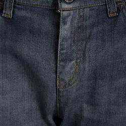 Pre Owned Emporio Armani Indigo Faded Effect Denim Jeans L