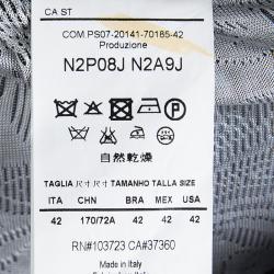 Pre Owned Emporio Armani Grey Floral Jersey Jacquard Trousers M