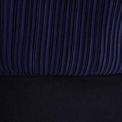 Pre Owned Emporio Armani Navy Blue Plisse One Shoulder Dress S