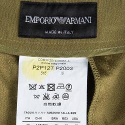 Pre Owned Emporio Armani Green Paneled Trousers S