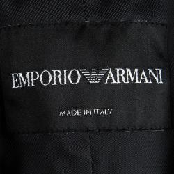 Pre Owned Emporio Armani Burgundy Textured Jacquard Blazer M