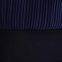 Pre Owned Emporio Armani Navy Blue Plisse One Shoulder Dress M