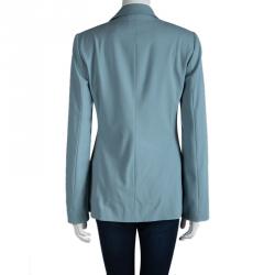 Pre Owned Emporio Armani Teal Wool Notched Collar Blazer M