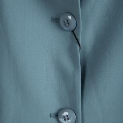 Pre Owned Emporio Armani Teal Wool Notched Collar Blazer M