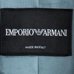 Pre Owned Emporio Armani Teal Wool Notched Collar Blazer M