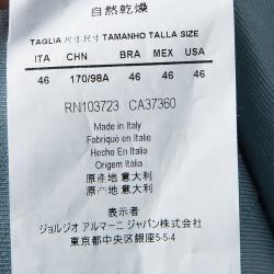 Pre Owned Emporio Armani Teal Wool Notched Collar Blazer L