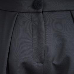 Pre Owned Emporio Armani Grey High Waist Regular Fit Trousers S 