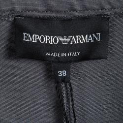 Pre Owned Emporio Armani Grey High Waist Regular Fit Trousers S 