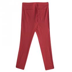 Pre Owned Emporio Armani Red Tapered Trousers S