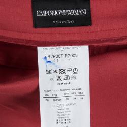 Pre Owned Emporio Armani Red Tapered Trousers S