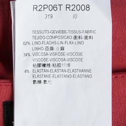 Pre Owned Emporio Armani Red Tapered Trousers S