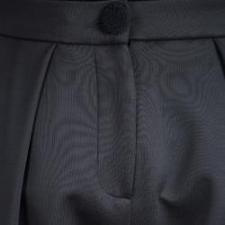 Pre Owned Emporio Armani Grey High Waist Regular Fit Trousers M