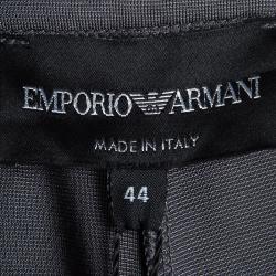Pre Owned Emporio Armani Grey High Waist Regular Fit Trousers M