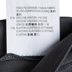 Pre Owned Emporio Armani Grey High Waist Regular Fit Trousers M