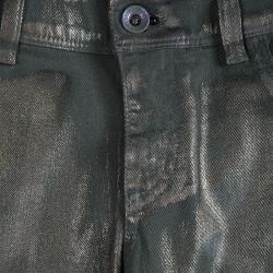 Pre Owned Emporio Armani Metallic Grey Denim Mila Jeggings S