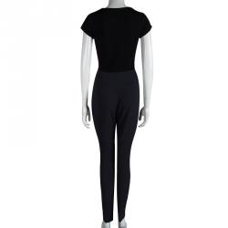 Pre Owned Emporio Armani Grey Contrast Panel Detail Trousers M