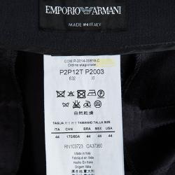 Pre Owned Emporio Armani Grey Contrast Panel Detail Trousers M