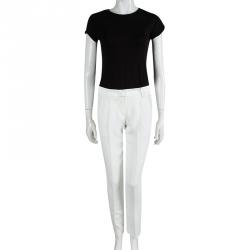 Pre Owned Emporio Armani Elite White Tailored Trousers S