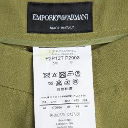 Pre Owned Emporio Armani Green Paneled Trousers M