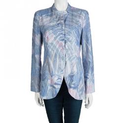 Pre Owned Emporio Armani Elite Multicolor Crystal Embellished Mandarin Collar Jacket M