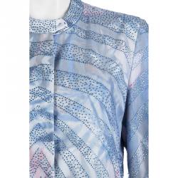 Pre Owned Emporio Armani Elite Multicolor Crystal Embellished Mandarin Collar Jacket M