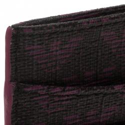 Emporio Armani Purple Canvas Logo Print Card Holder