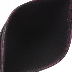 Emporio Armani Purple Monogram Canvas Card Holder