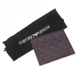 Emporio Armani Purple Monogram Canvas Card Holder