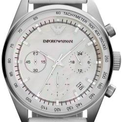 Pre Owned Emporio Armani Mother of Pearl Stainless Steel AR6011 Women's Wristwatch 35MM
