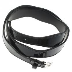 مملوكة مسبقًا Emporio Armani Black Patent Wavy Belt 105 CM