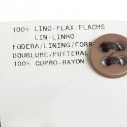 Pre Owned Emporio Armani Grey Linen High Waist Wide Leg Pants M