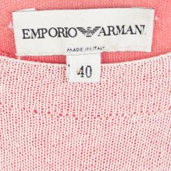 Pre Owned Emporio Armani Bicolor Knit Double Layer Sleeveless Tank Top S