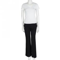 Pre Owned Emporio Armani Black Wide Leg Trousers M