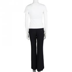 Pre Owned Emporio Armani Black Wide Leg Trousers M