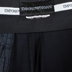 Pre Owned Emporio Armani Black Wide Leg Trousers M