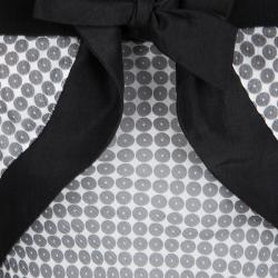 Pre Owned Emporio Armani Monochrome Dot Printed Silk Chiffon Halter Top M