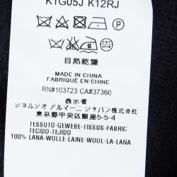 Pre Owned Emporio Armani Navy Blue Wool Faux Double Layer Jacket S